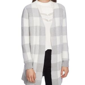 RW&CO. Gray and White Plaid Cardigan